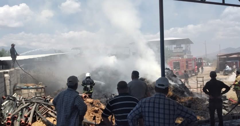 Hassa’da samanlık yangını