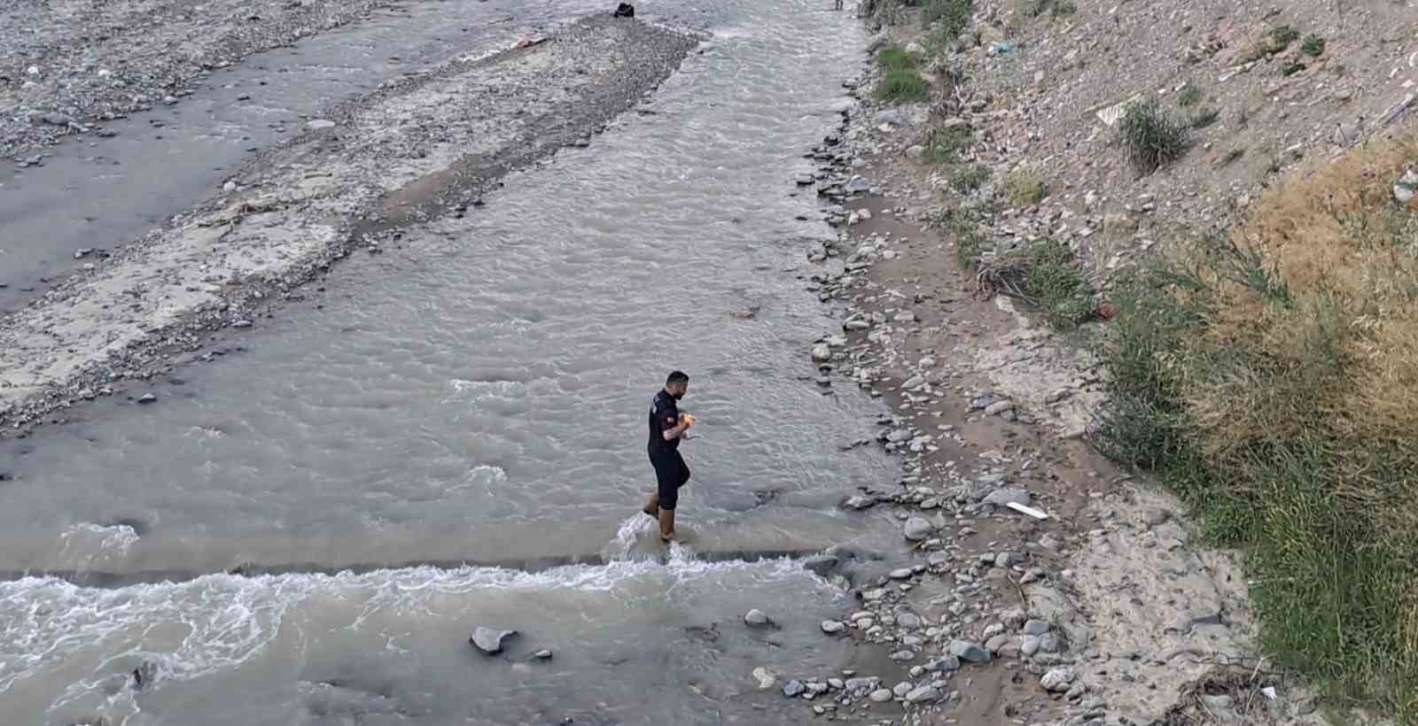 Çorum’da çaya düşen kediyi itfaiye kurtardı
