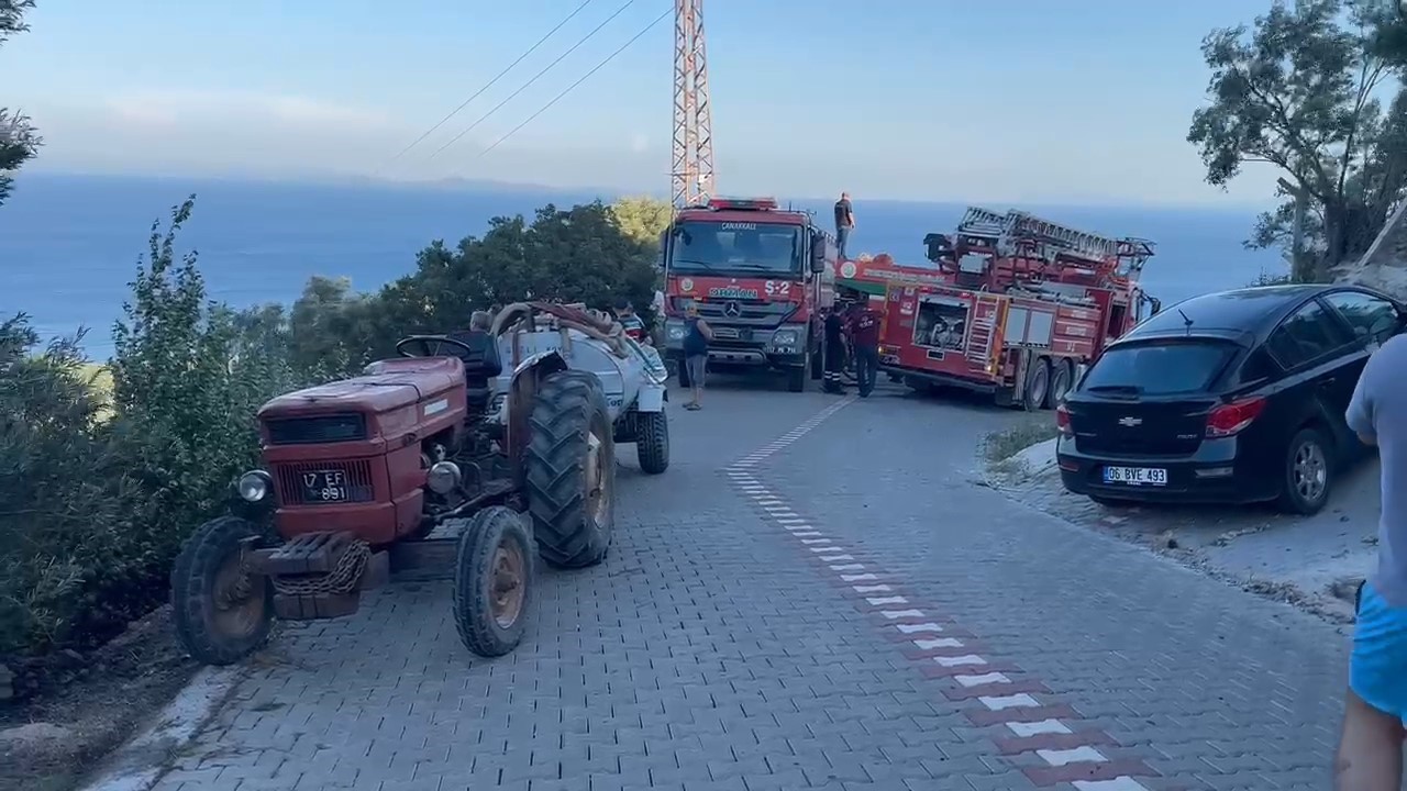 Ayvacık’ta zeytinlik alanda çıkan yangın kontrol altına alındı