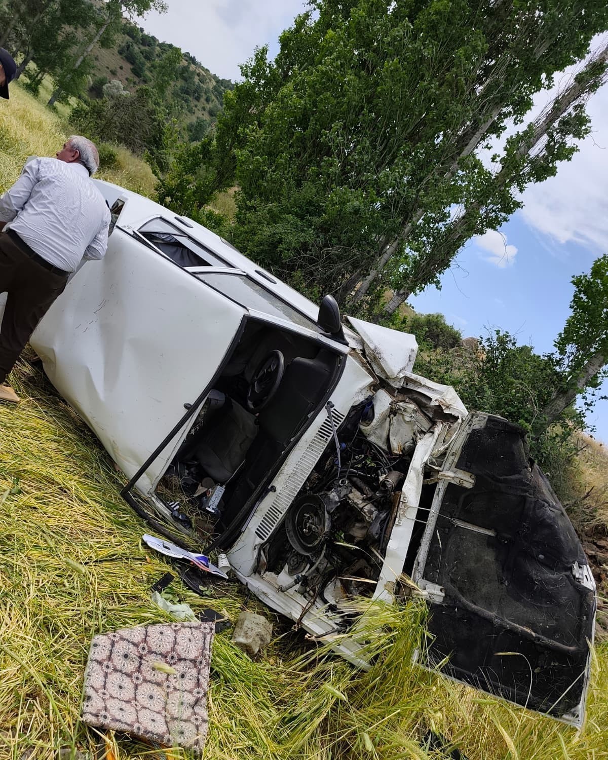 Yozgat’ta takla atan otomobilde 2 kişi yaralandı