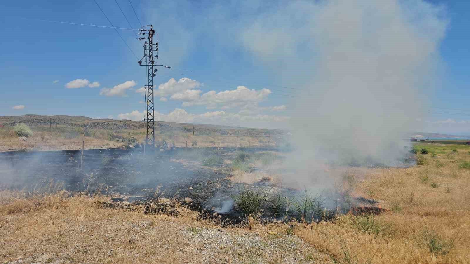 Adilcevaz’da otluk alanda çıkan yangın korkuttu