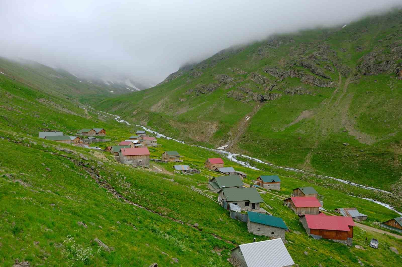 Alpleri andıran manzarasıyla Dulağa Yaylası baharın renklerine büründü