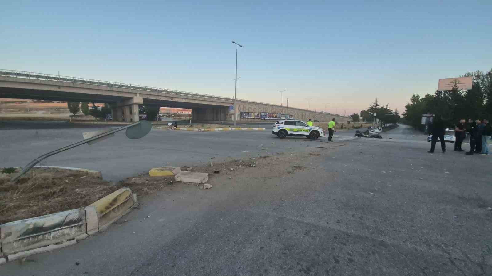 Eskişehir’de kontrolden çıkan otomobil takla attı: 1 yaralı