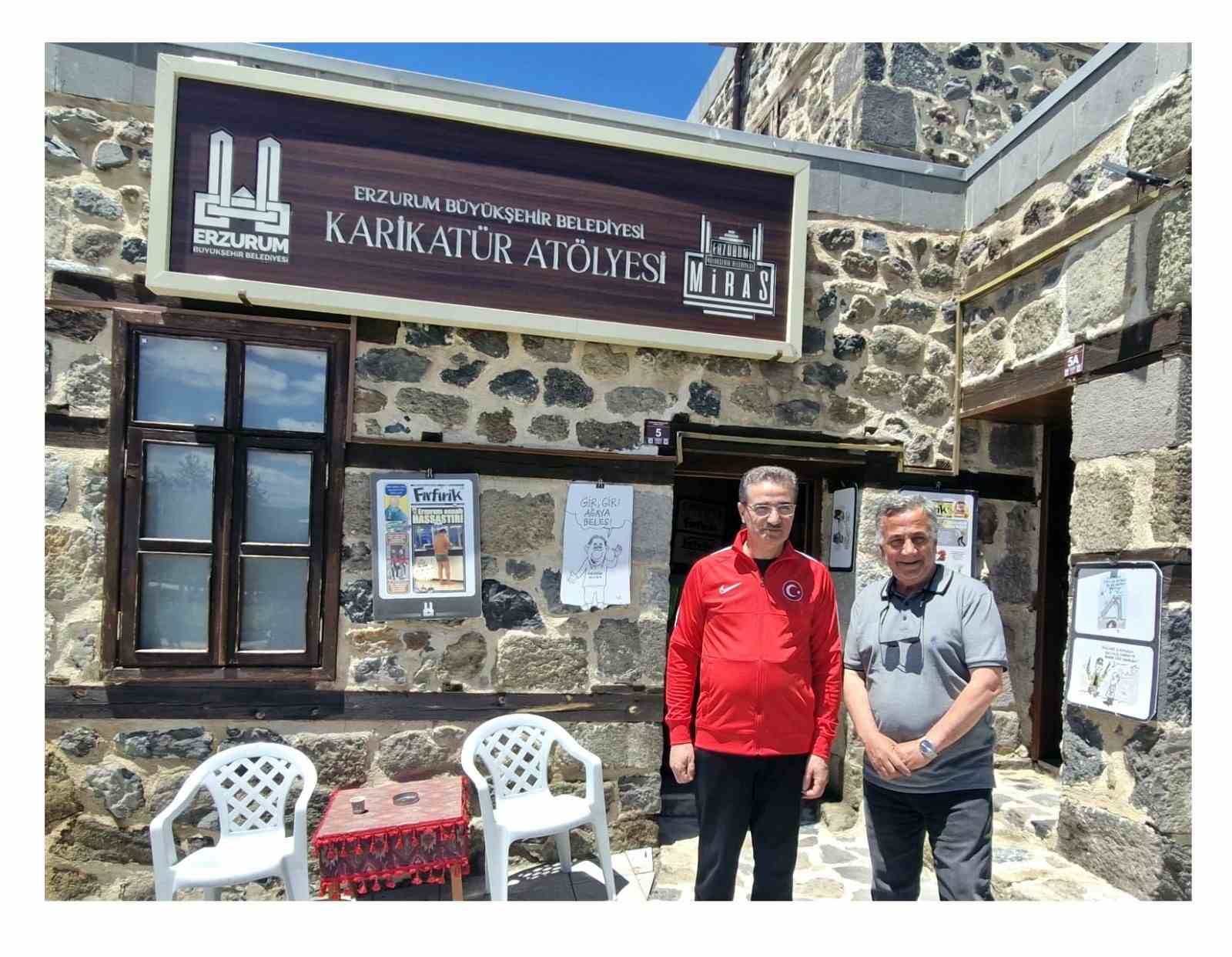 Erzurum Valisi Baruş, Karikatür Atölyesi ziyaretinde açıkladı: "İnsanları güldürebilmek çok kıymetli’’