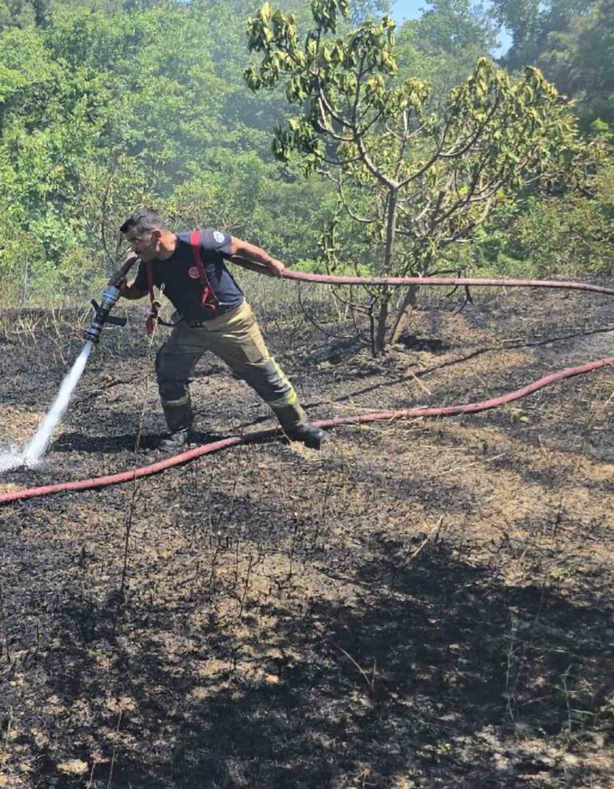 Bahçede çöp yaktı, 4 dönümlük alanı küle çevirdi