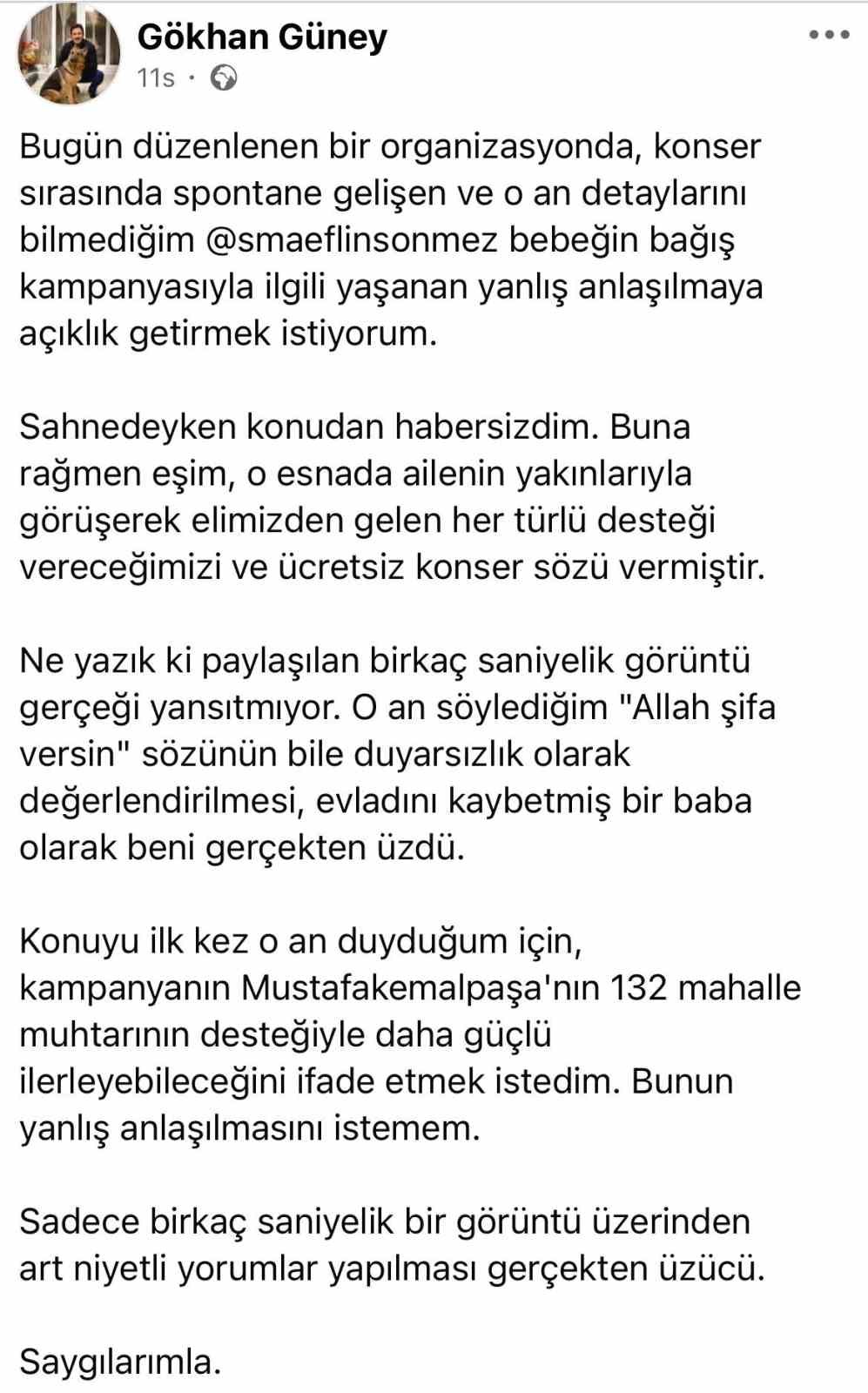 SMA’lı bebeğin annesiyle diyaloğu tepki çeken Gökhan Güney’den açıklama