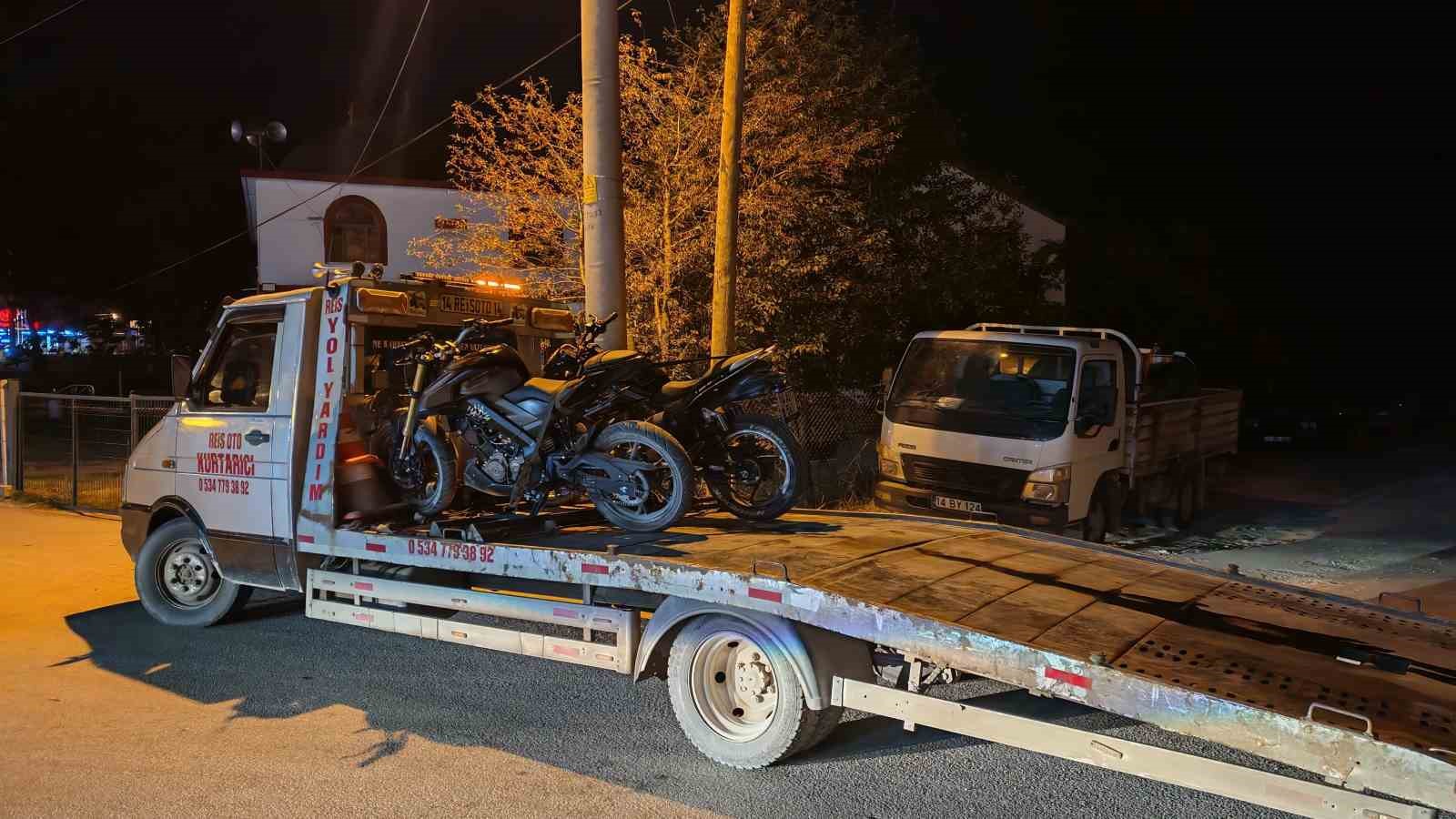 Mudurnu’da kural tanımaz motosikletlilere geçit yok: 2 araç trafikten men edildi