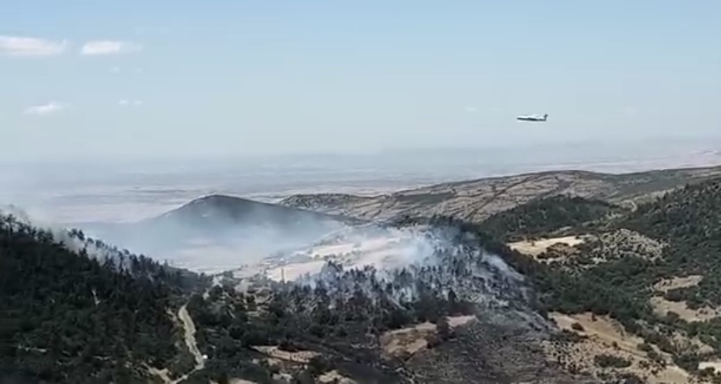 Kepsut’ta yangınla mücadele sürüyor