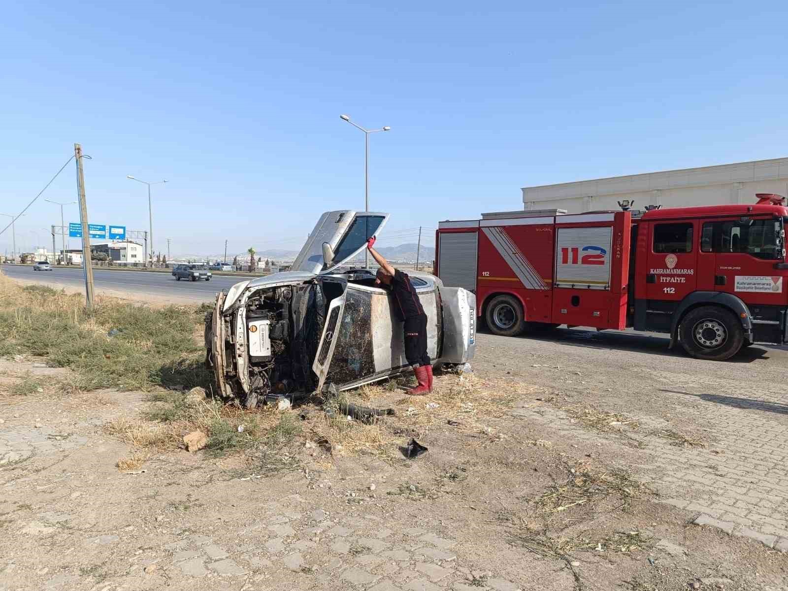 Kahramanmaraş’ta otomobil takla attı: 2 yaralı