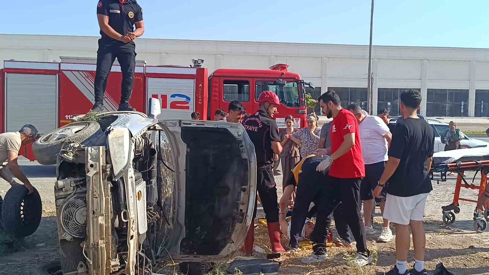 Kahramanmaraş’ta otomobil takla attı: 2 yaralı