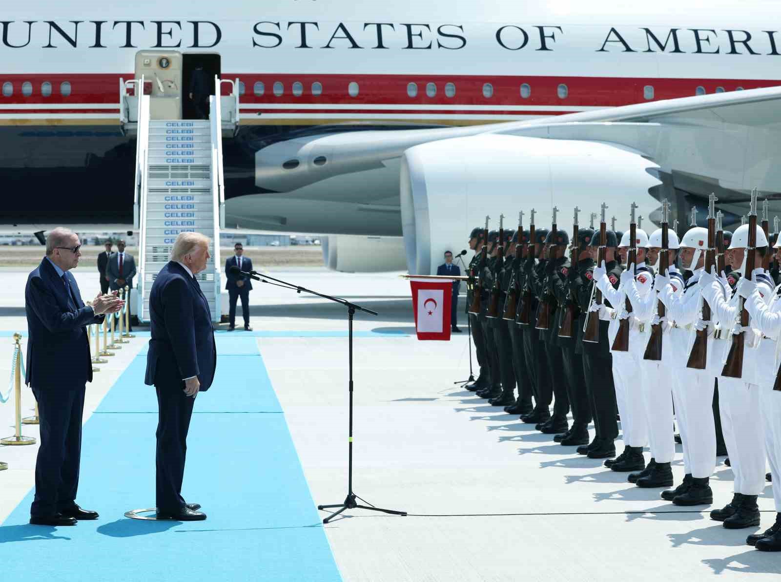 Cumhurbaşkanı Erdoğan, ABD Başkanı Trump’ı resmi törenle karşıladı