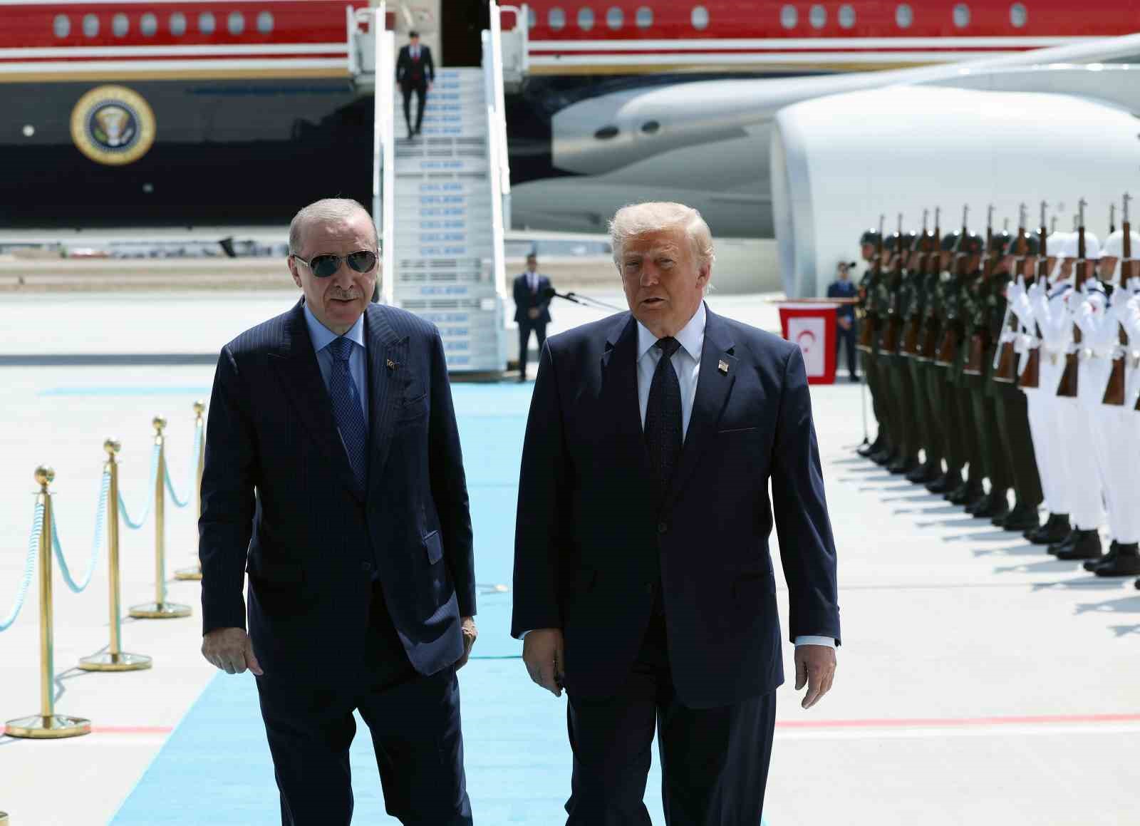 Cumhurbaşkanı Erdoğan, ABD Başkanı Trump’ı resmi törenle karşıladı
