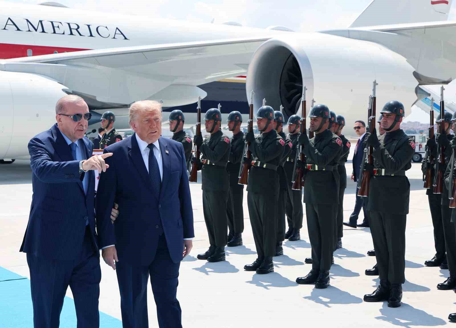 Cumhurbaşkanı Erdoğan, ABD Başkanı Trump’ı resmi törenle karşıladı