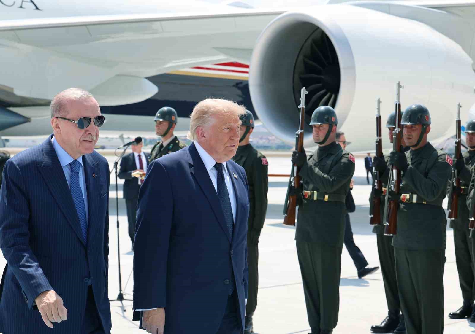Cumhurbaşkanı Erdoğan, ABD Başkanı Trump’ı resmi törenle karşıladı