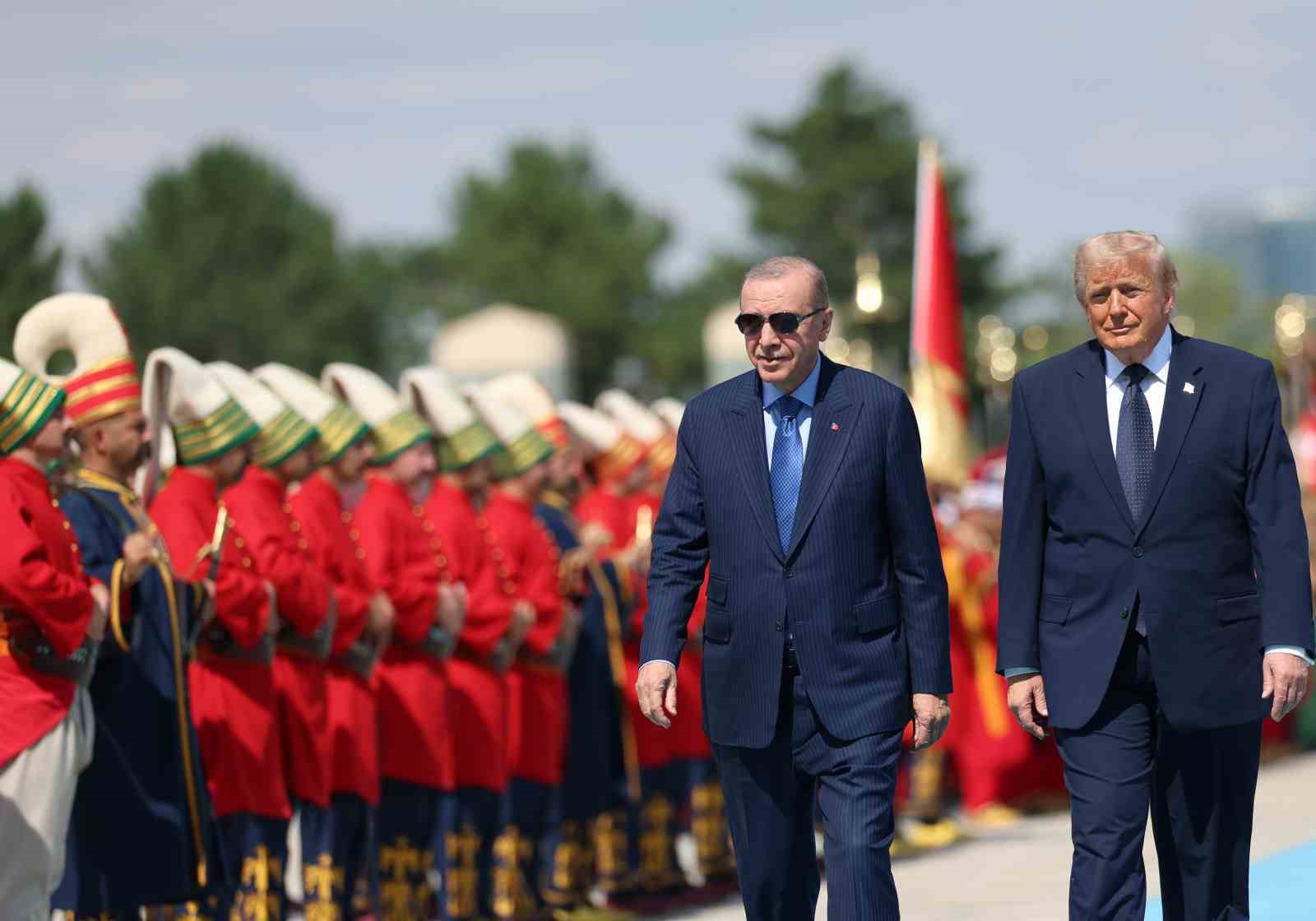 Cumhurbaşkanı Erdoğan, Amerika Birleşik Devletleri Başkanı Trump’ı törenle karşıladı