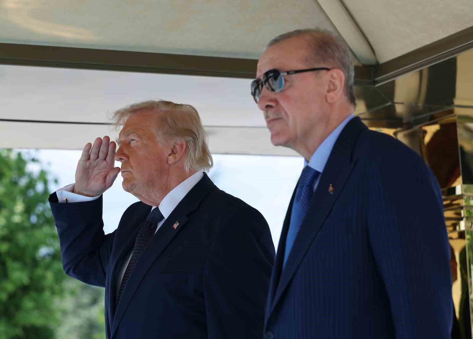 Cumhurbaşkanı Erdoğan, Amerika Birleşik Devletleri Başkanı Trump’ı törenle karşıladı