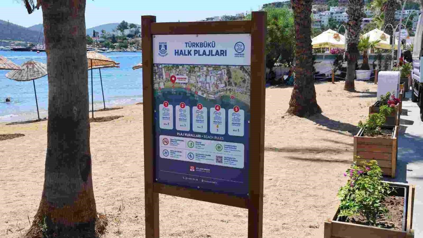 Türkbükü’ndeki halk plajlarında düzenleme çalışmaları tamamlandı