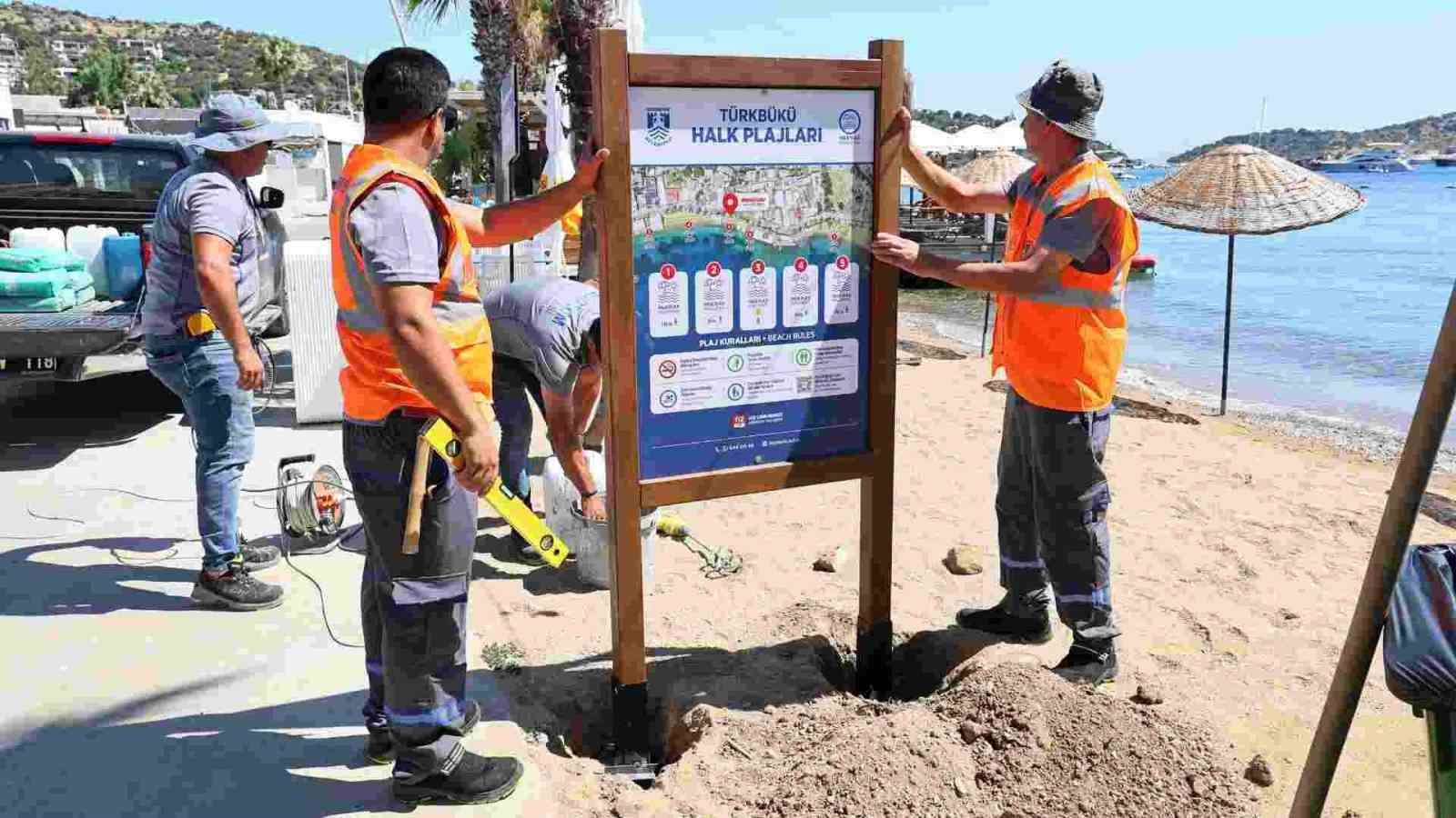 Türkbükü’ndeki halk plajlarında düzenleme çalışmaları tamamlandı