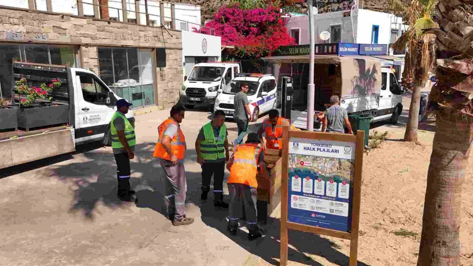 Türkbükü’ndeki halk plajlarında düzenleme çalışmaları tamamlandı