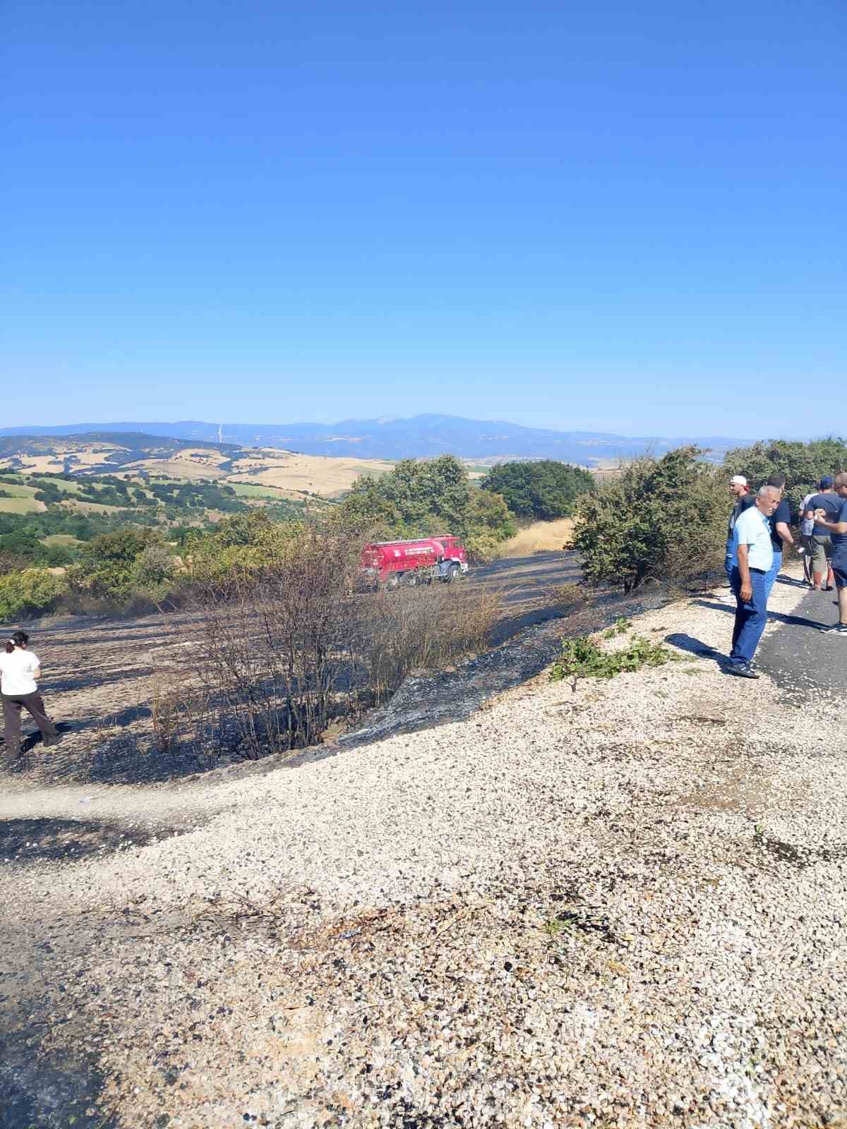 Susurluk’ta arazi ve koruluk alanda çıkan yangın söndürüldü
