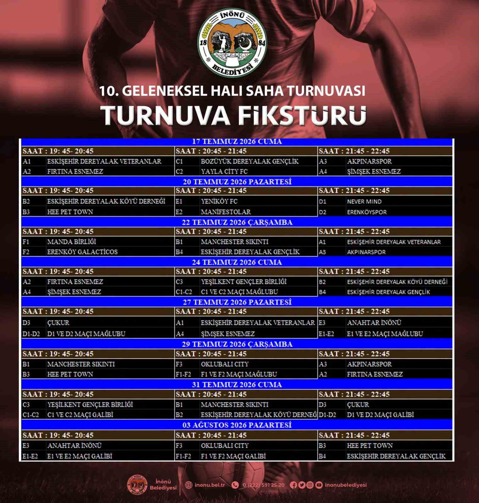 Halı Saha futbol turnuvası başlıyor