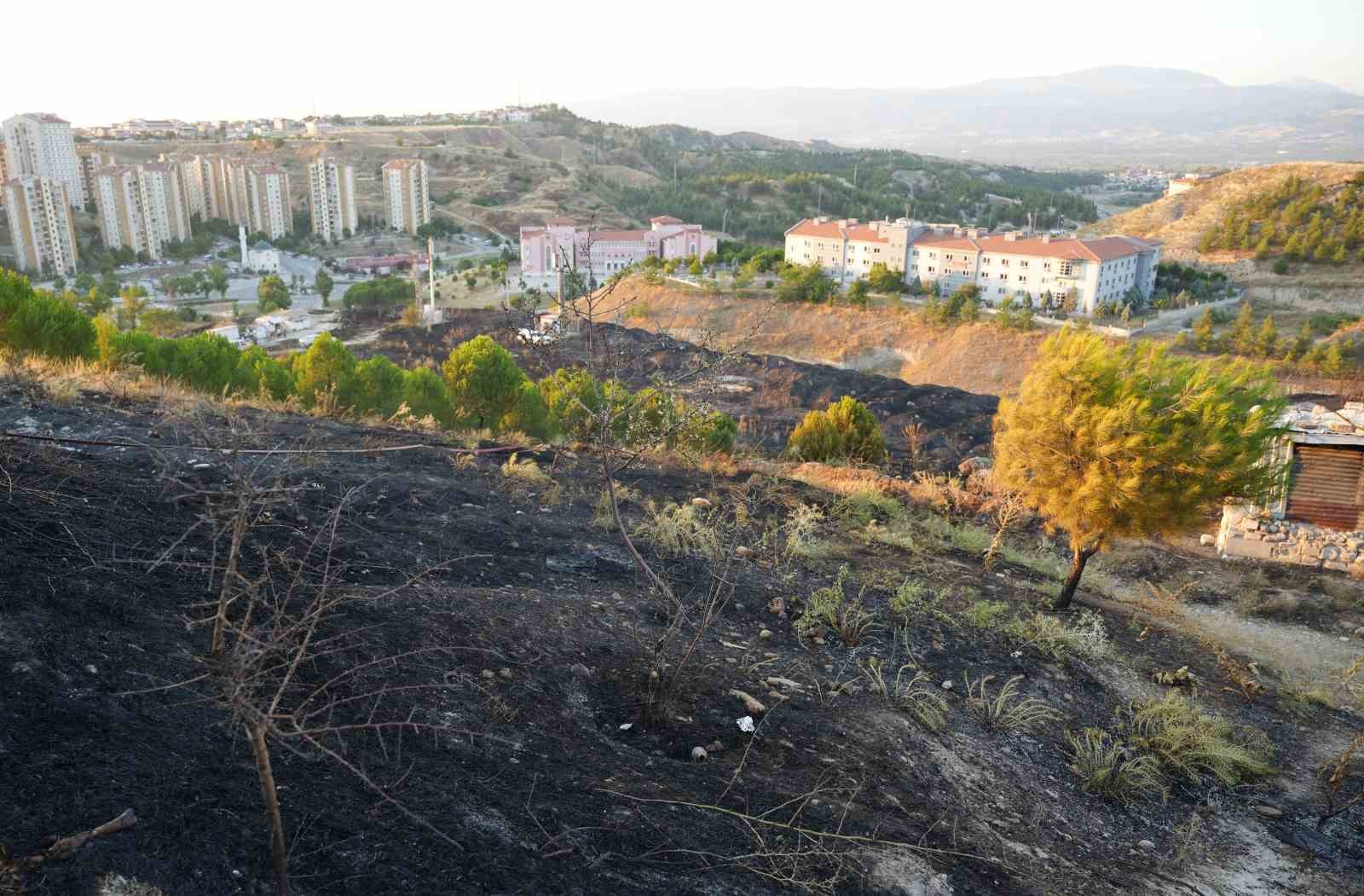 Yerleşim yerine yakın otluk alanda çıkan yangın korkuttu