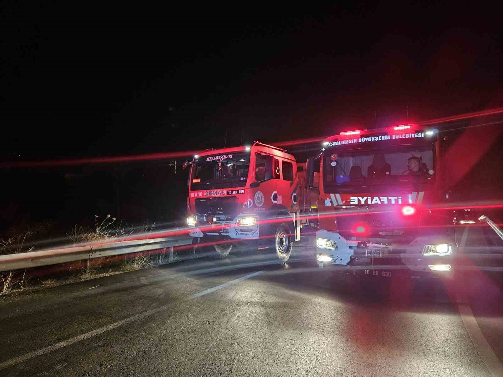 Balıkesir’de gece yarısı orman yangını çıktı