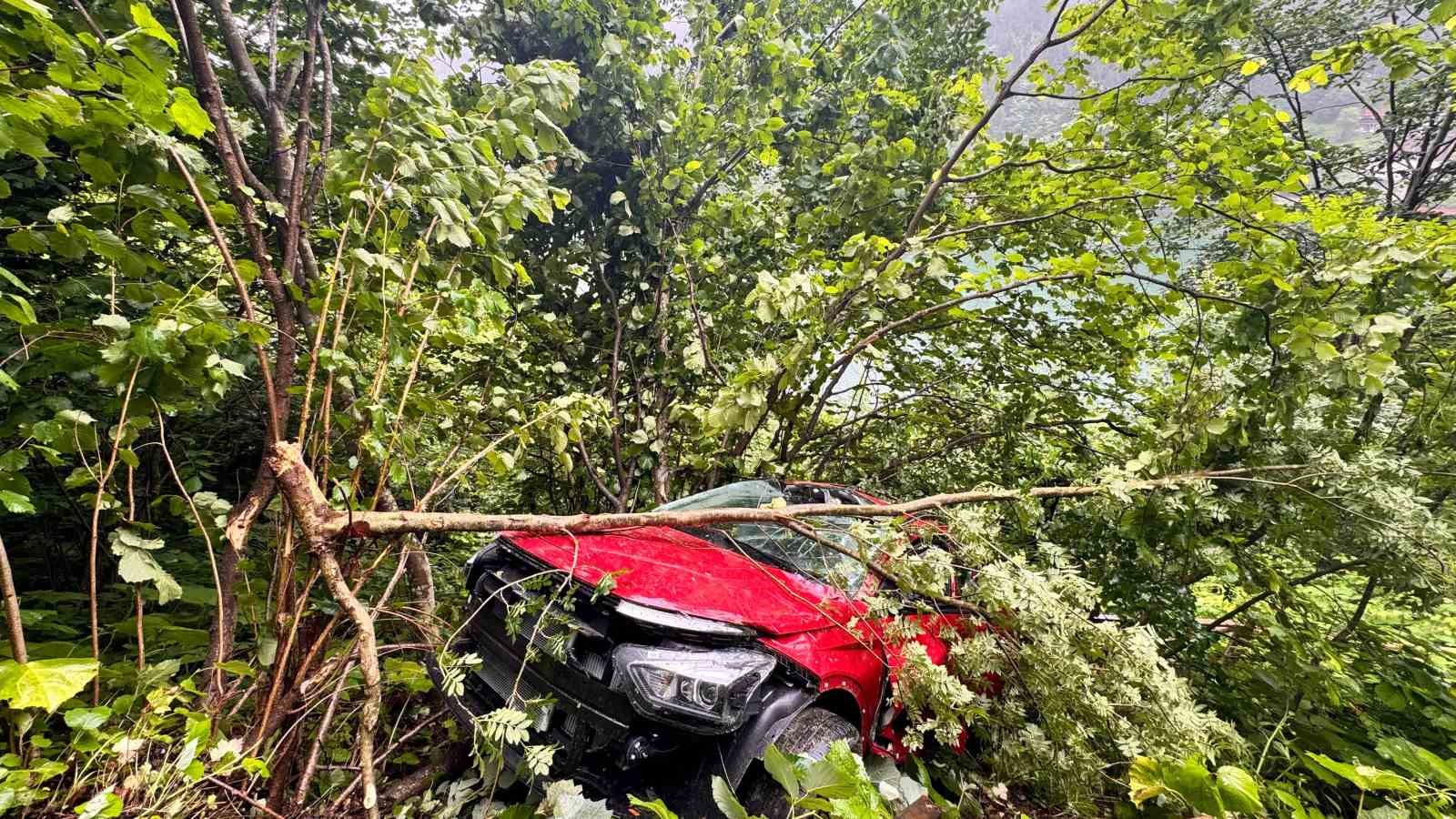 Uzungöl’de seyir terasından araç uçtu: 2 Arap turist yaralı