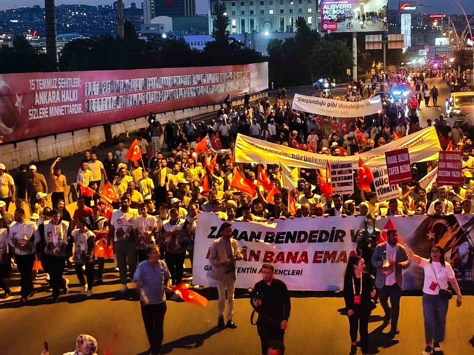 15 Temmuz’un 10. yıl dönümünde Cumhurbaşkanlığı Külliyesi’ne yürüyüş