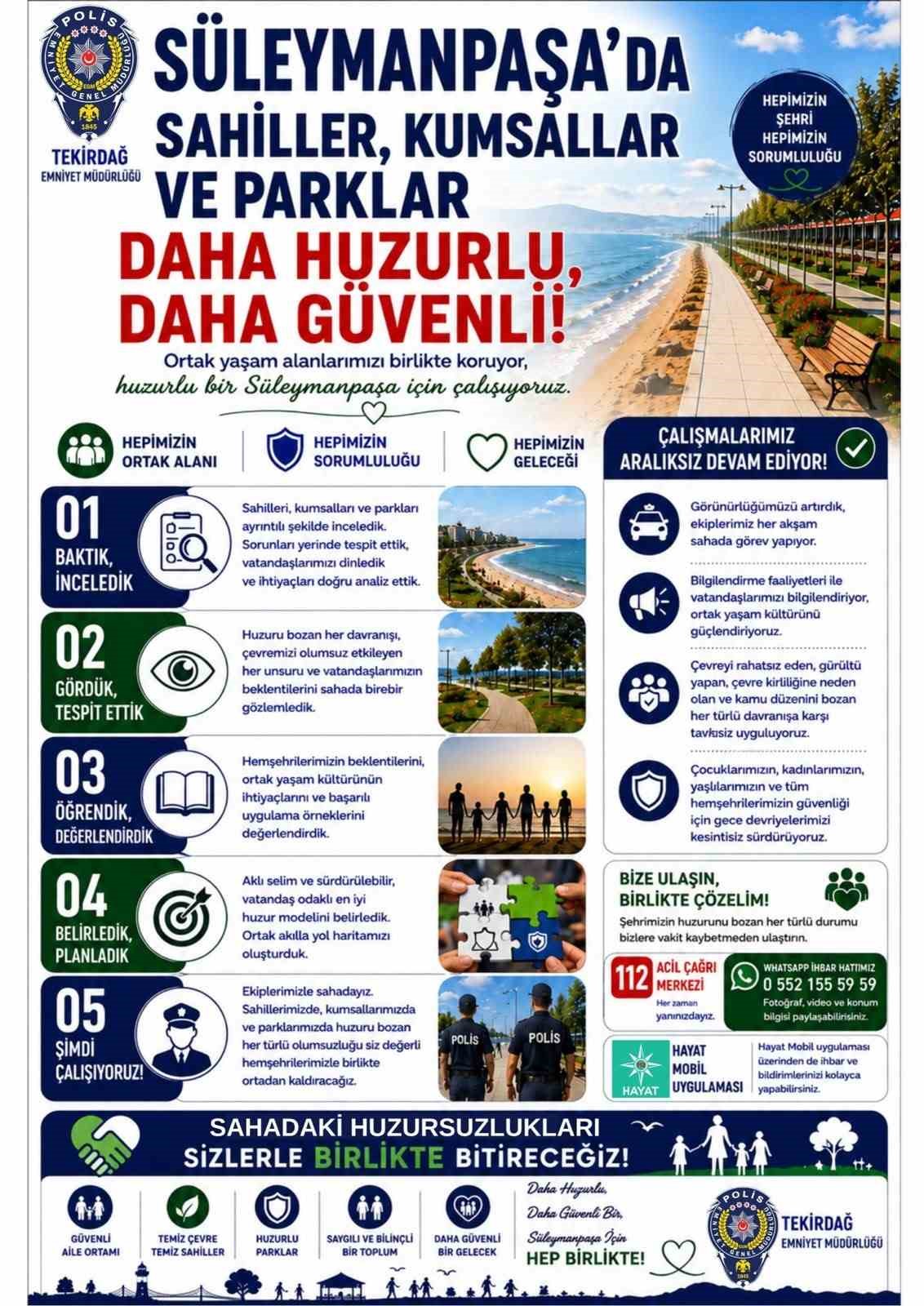 Tekirdağ sahillerinde gürültü ve çevre kirliliğine sıkı denetim