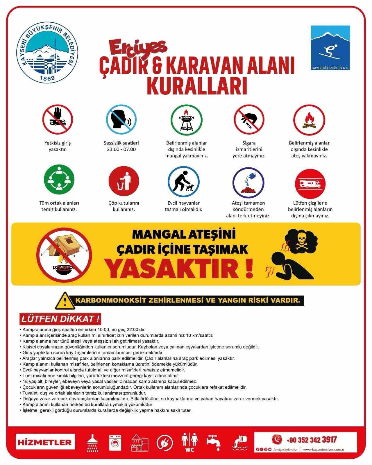 Erciyes’te çadır ve kamp sezonu devam ediyor