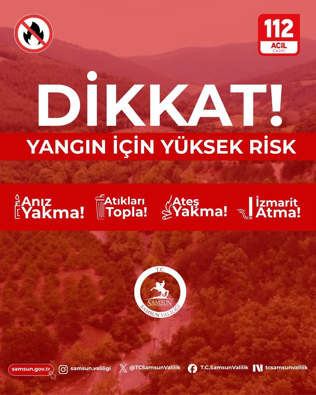 Samsun Valiliği: "Yeşil Vatan’ımızı hep birlikte koruyalım"