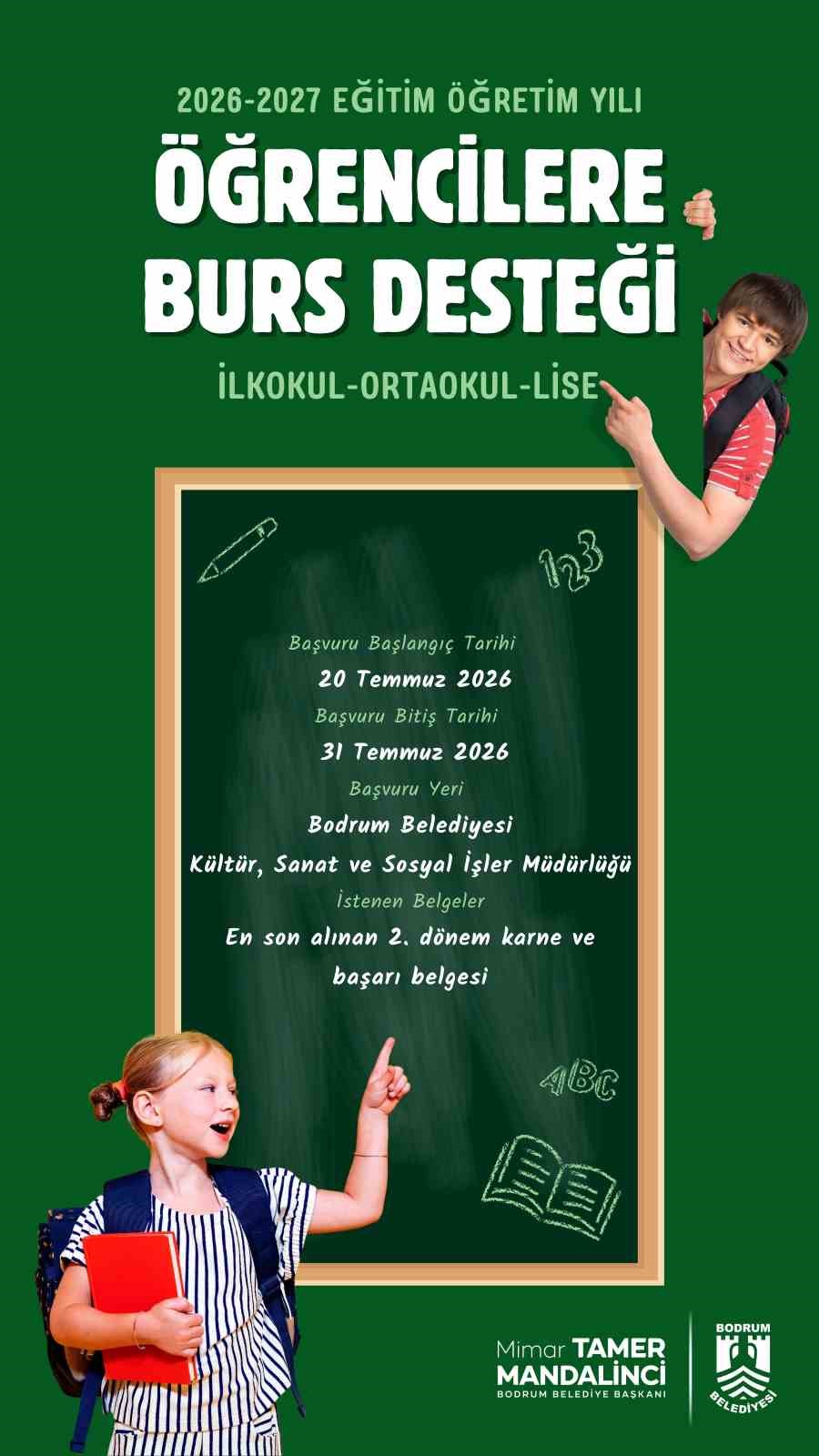 Bodrum Belediyesinden öğrencilere burs desteği