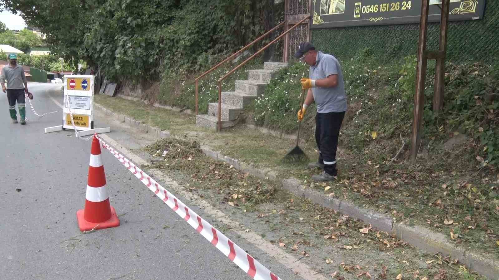 İBB’nin sorumluluğundaki yollarda otlar metrelerce uzadı, temizliği Beykoz Belediyesi yaptı