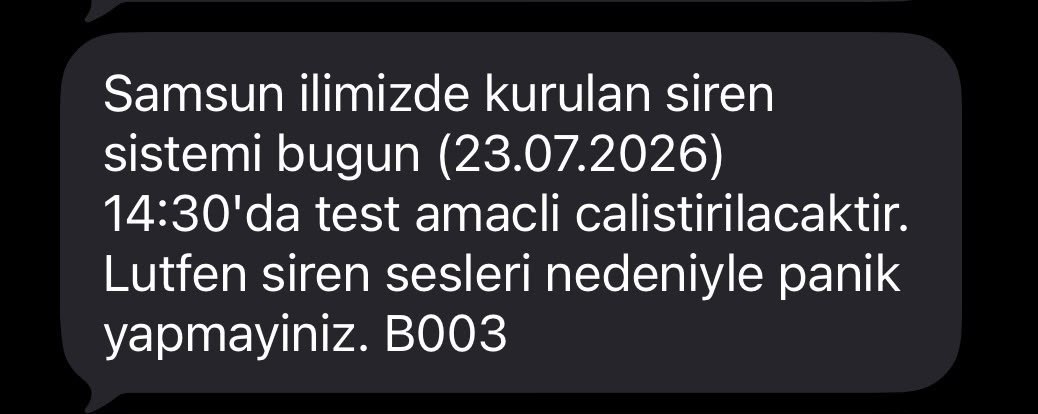 Samsun’da sirenler çaldı, İKAS testi yapıldı