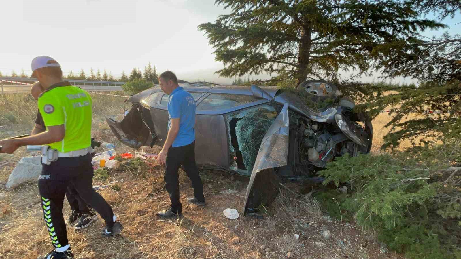 Karaman’da otomobil şarampole takla attı: 1 yaralı