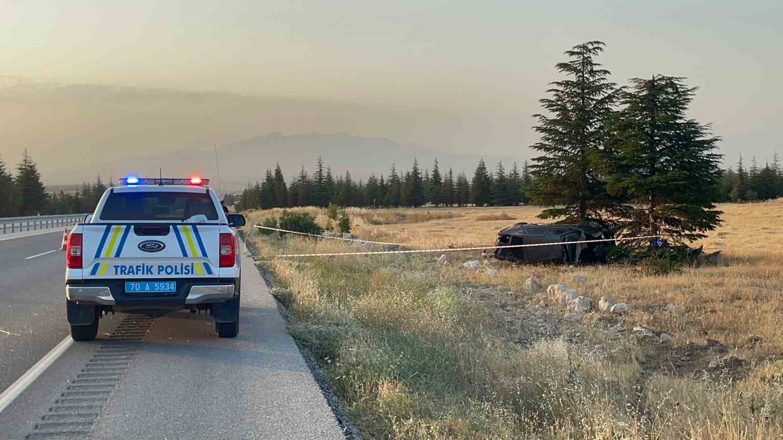 Karaman’da otomobil şarampole takla attı: 1 yaralı