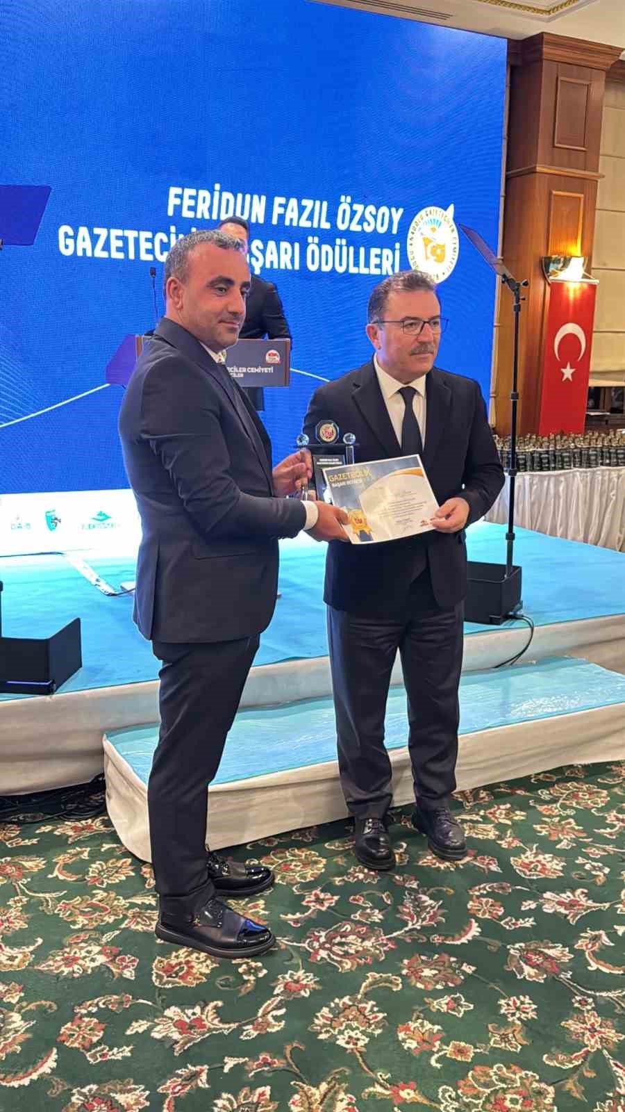 İHA Iğdır muhabiri Sebahattin Yum’a gazetecilik başarı ödülü