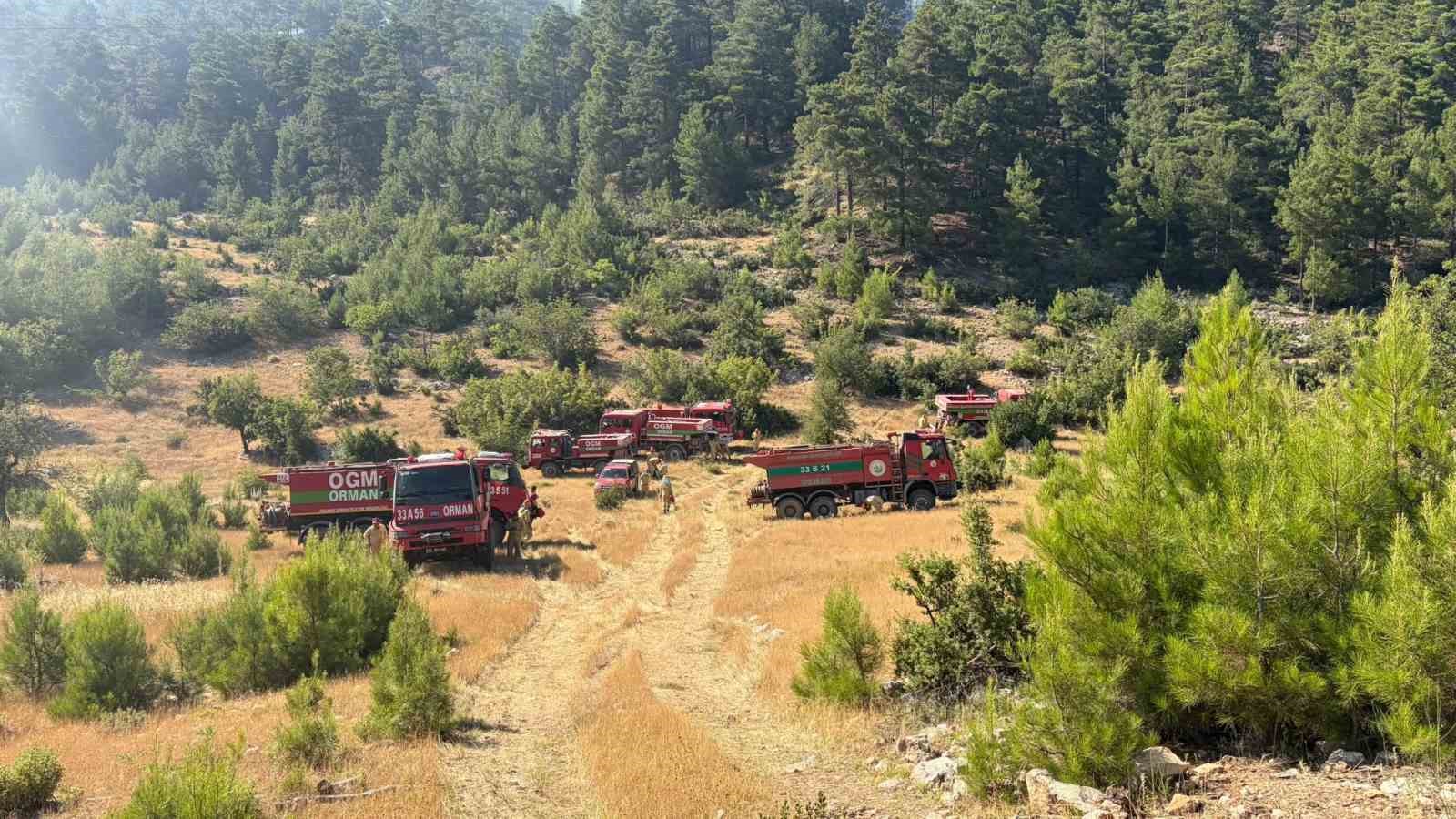 Mersin’deki orman yangını havadan ve karadan müdahale ile kontrol altına alındı