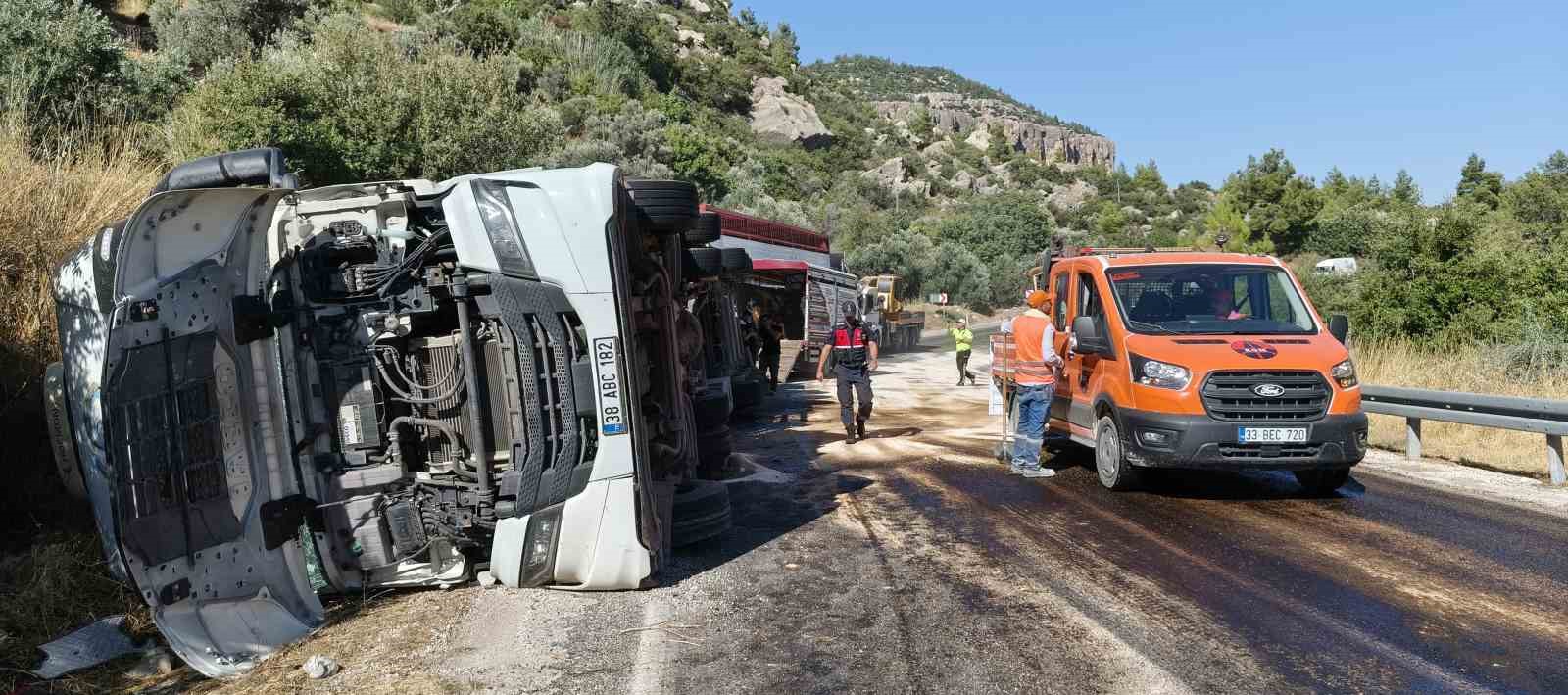Mersin’de büyükbaş hayvan yüklü tır devrildi: Çok sayıda hayvan telef oldu