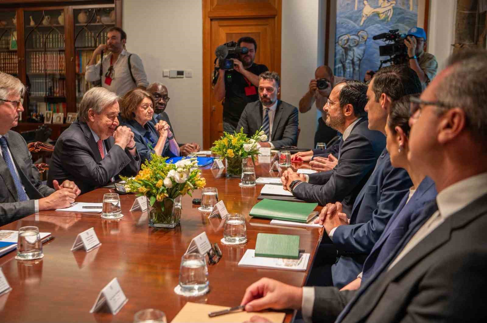 Guterres, Güney Kıbrıs Rum Yönetimi lideri Hristodulidis ile görüştü