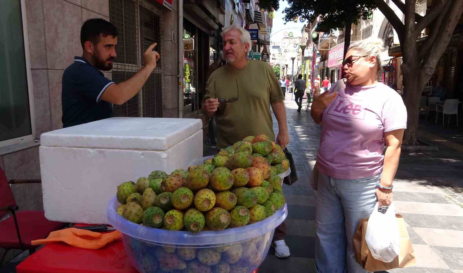 Mersin’de yaz aylarının vazgeçilmezi dikenli incir tezgahlardaki yerini aldı