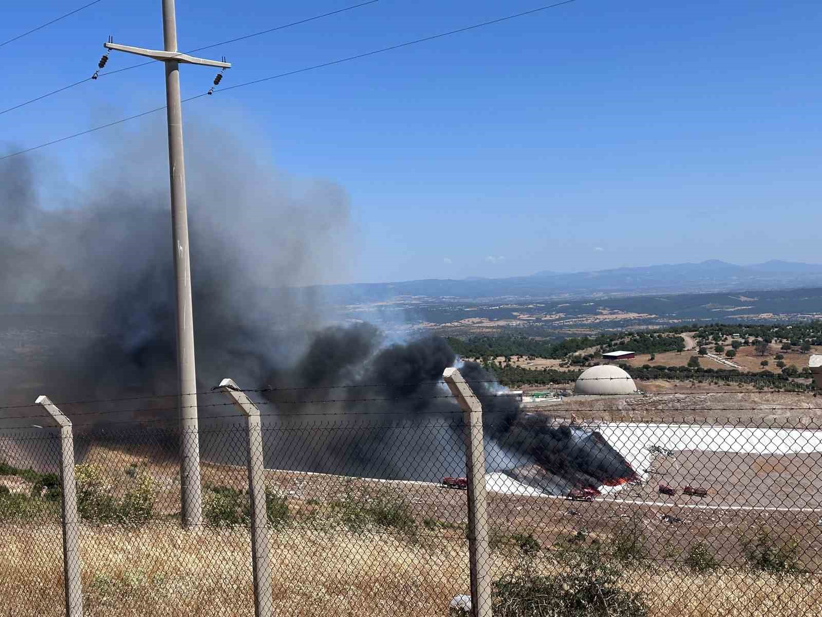 Ayvacık’ta katı atık ve bertaraf tesisinde yangın