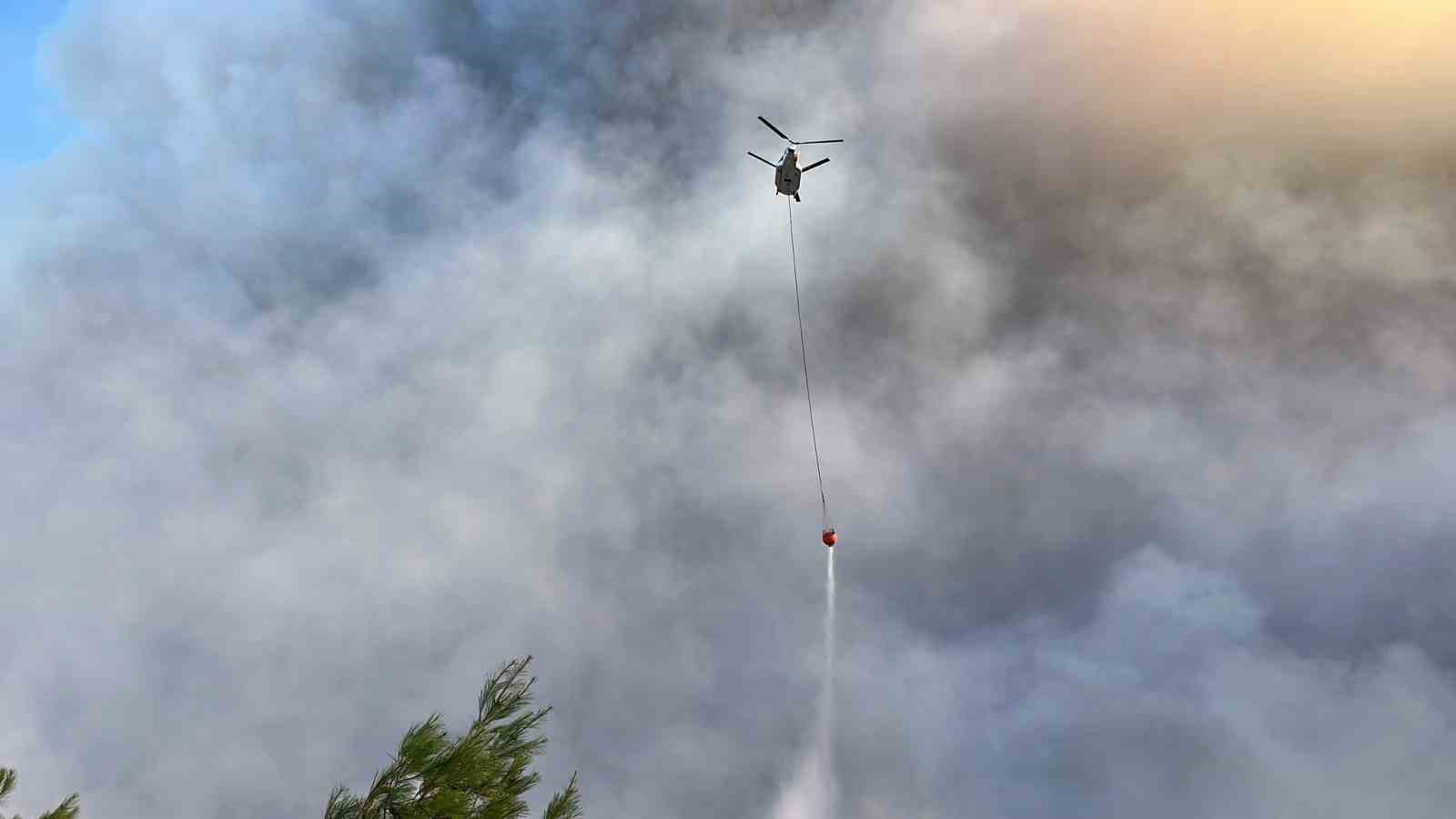 Çine orman yangınına 4 helikopter 2 uçak havadan müdahale ediyor