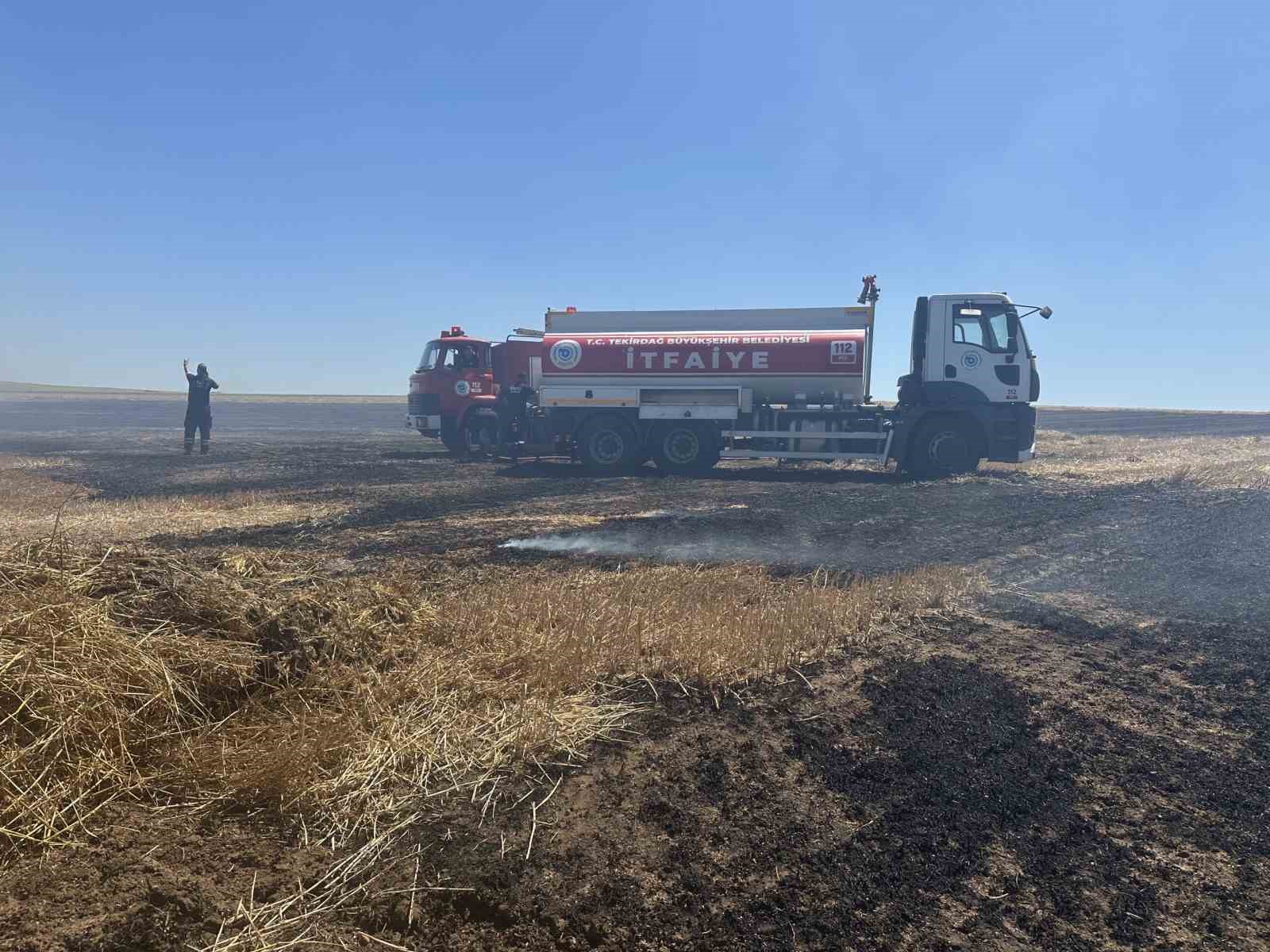 Tekirdağ’da anız yangını