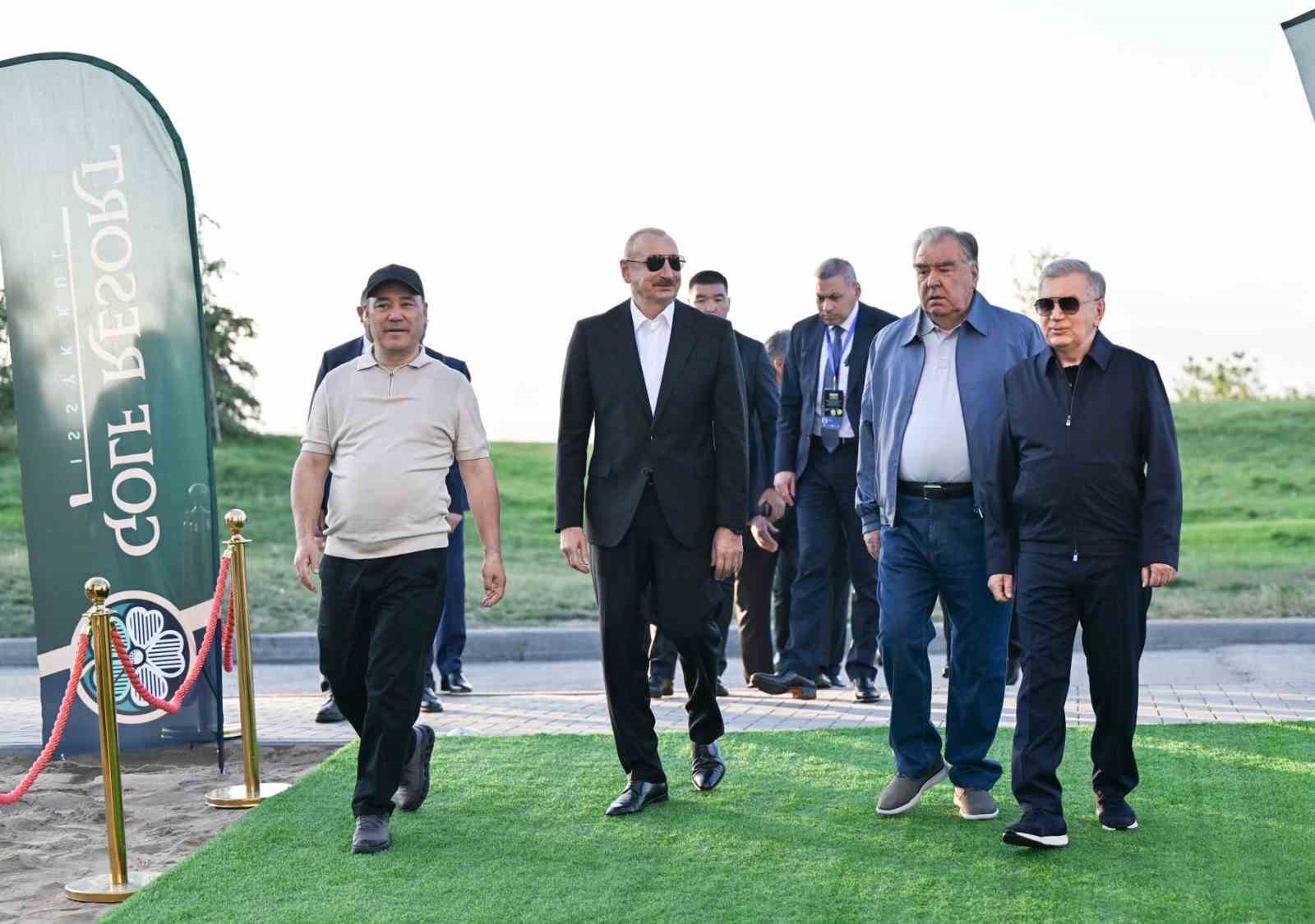 Özbekistan, Tacikistan ve Azerbaycan cumhurbaşkanları, Kırgızistan’da golf kulübü açılışına katıldı