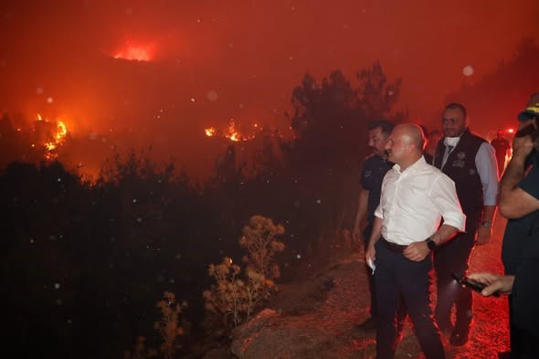 Aydın Valisi Varol yangın bölgesinde incelemelerde bulundu