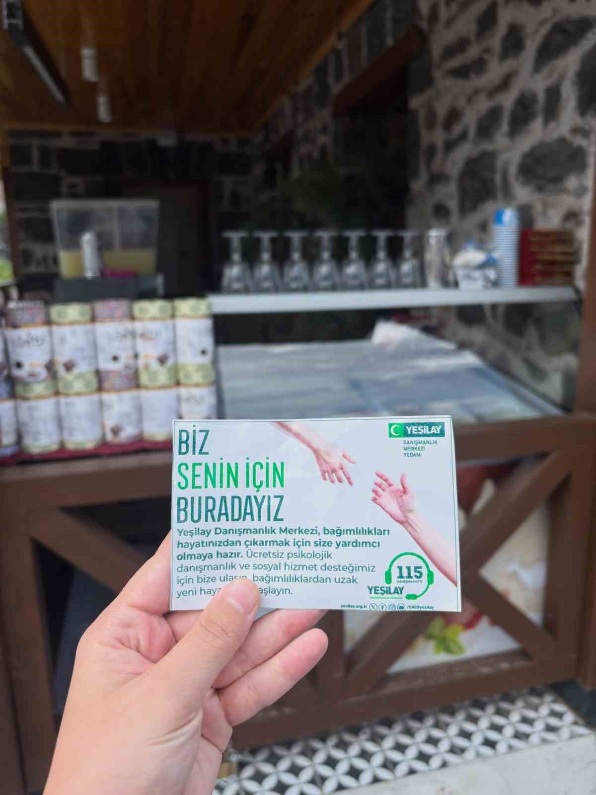 Yeşilay Kars Şubesi’nden esnafa bağımlılıkla mücadele bilgilendirmesi