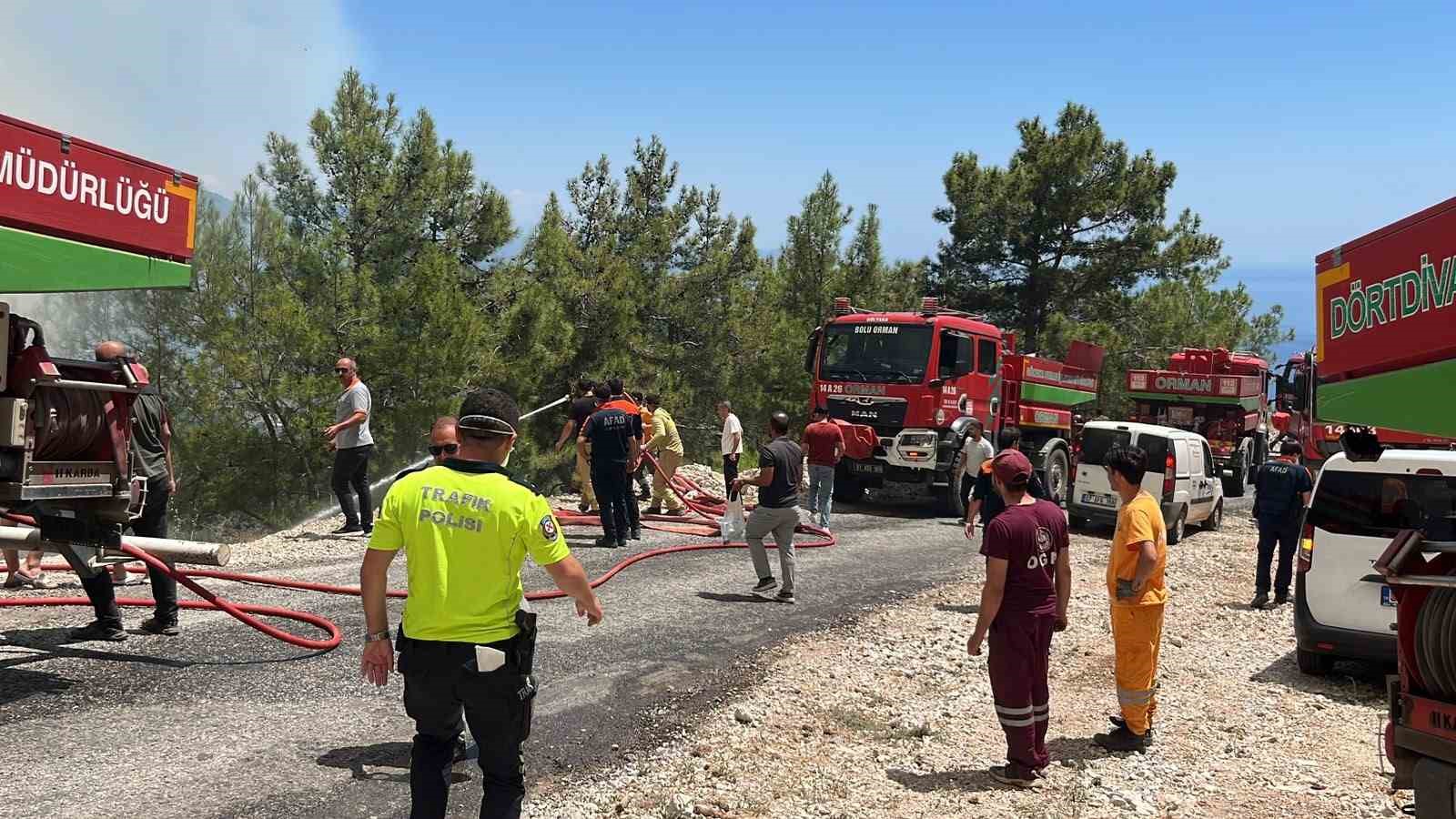 Alanya’da orman yangını 3 saatte kontrol altına alındı