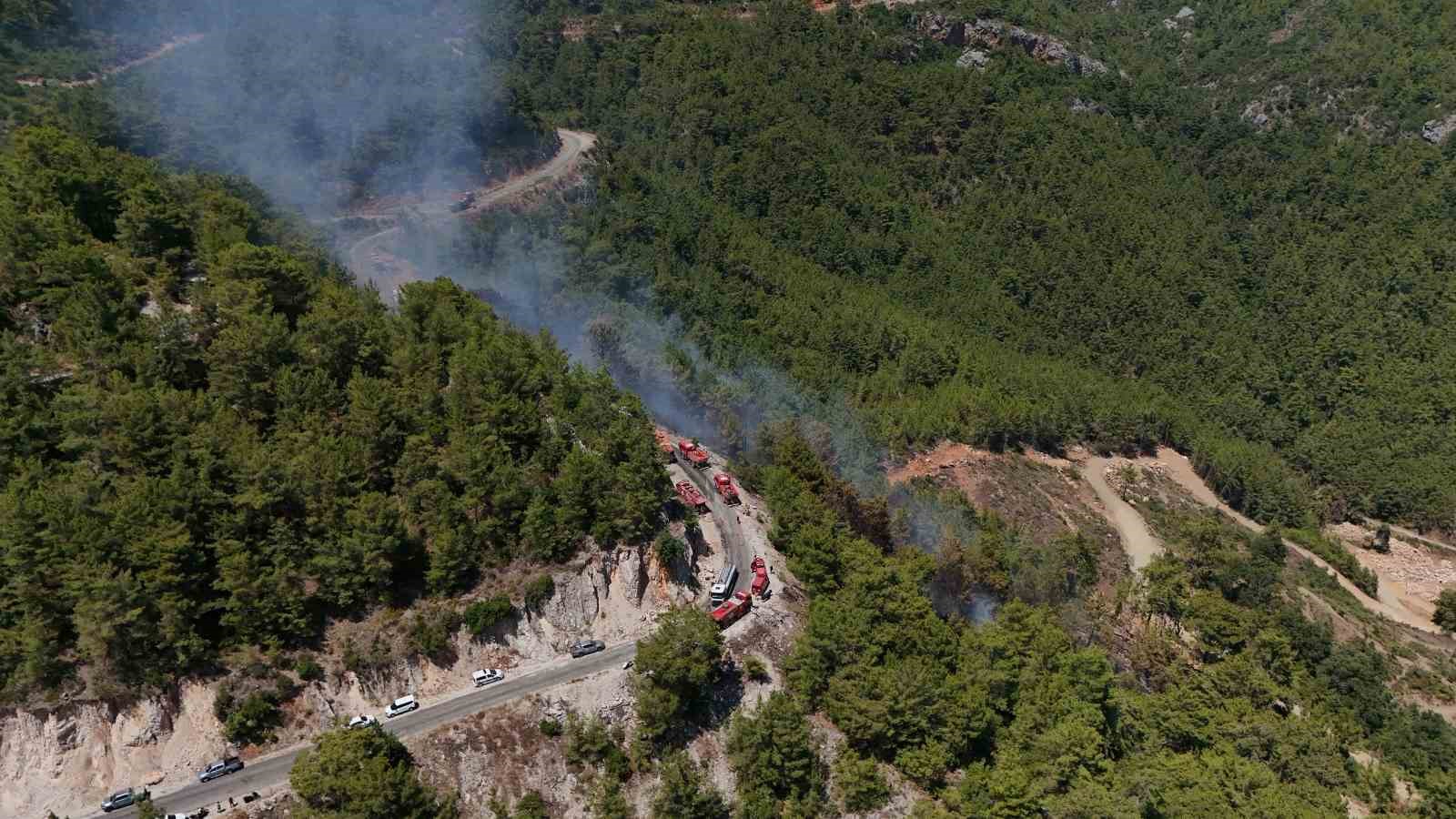 Alanya’da orman yangını 3 saatte kontrol altına alındı